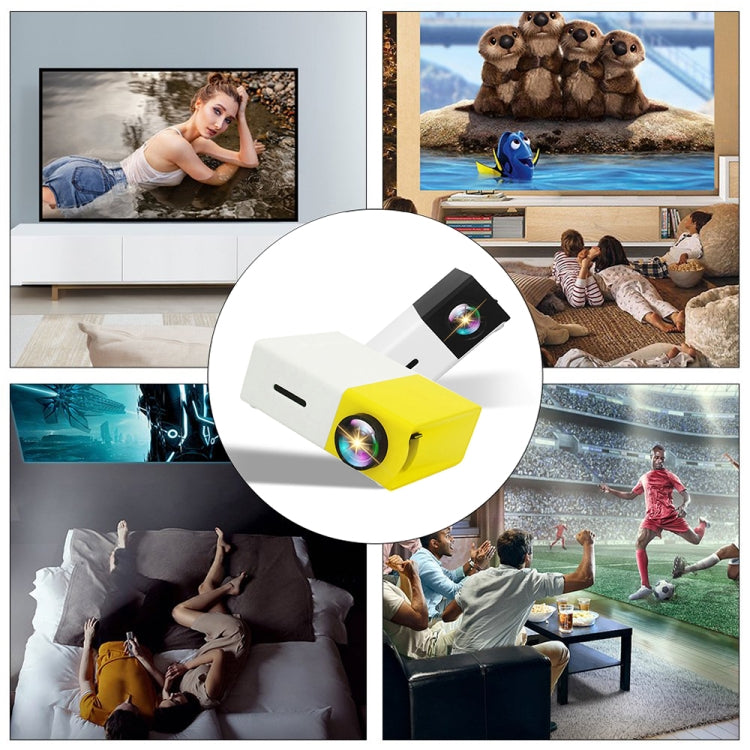 YG300 400LM Portable Mini Home Theater LED Projector with Remote Controller, Support HDMI, AV, SD, USB Interfaces, (Built-in 1300mAh Lithium battery) - HoMEdemic™ 