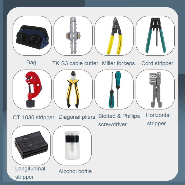 YH-G11 11-In-1 Fiber Optic Tool Kit TK-S3 Cable Knife And Stripping Kit - HoMEdemic™ 