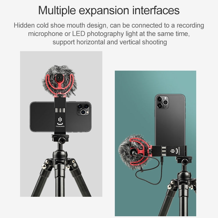 YICHUANG JH-01 Aluminum Alloy Phone Tripod Clip Holder Clamp Adapter for 65-95cm - HoMEdemic™ 