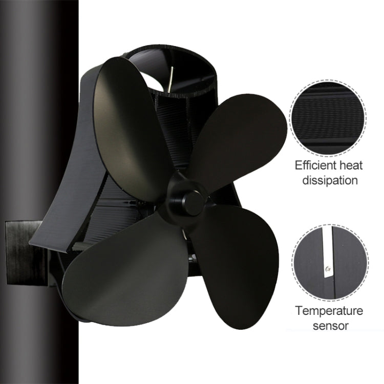 YL-105 4-Blade Aluminum Heat Powered Fireplace Stove Fan, YL-105 (Gold), YL-105 (Rose Red), YL-105 (Silver), YL-105(White), YL-105 (Black), YL-105 (Bronze), YL-105 (Grey) - HoMEdemic™ 