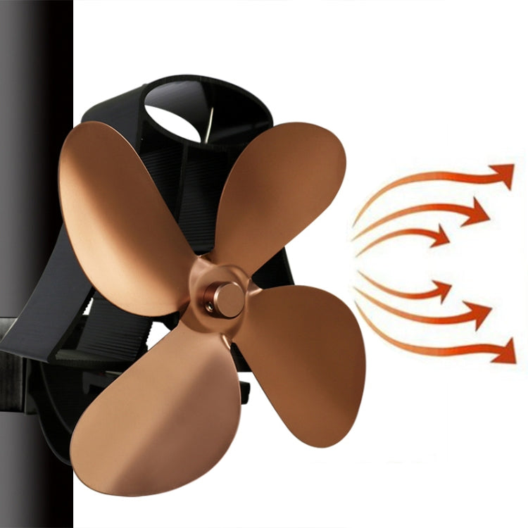 YL-105 4-Blade Aluminum Heat Powered Fireplace Stove Fan, YL-105 (Gold), YL-105 (Rose Red), YL-105 (Silver), YL-105(White), YL-105 (Black), YL-105 (Bronze), YL-105 (Grey) - HoMEdemic™ 