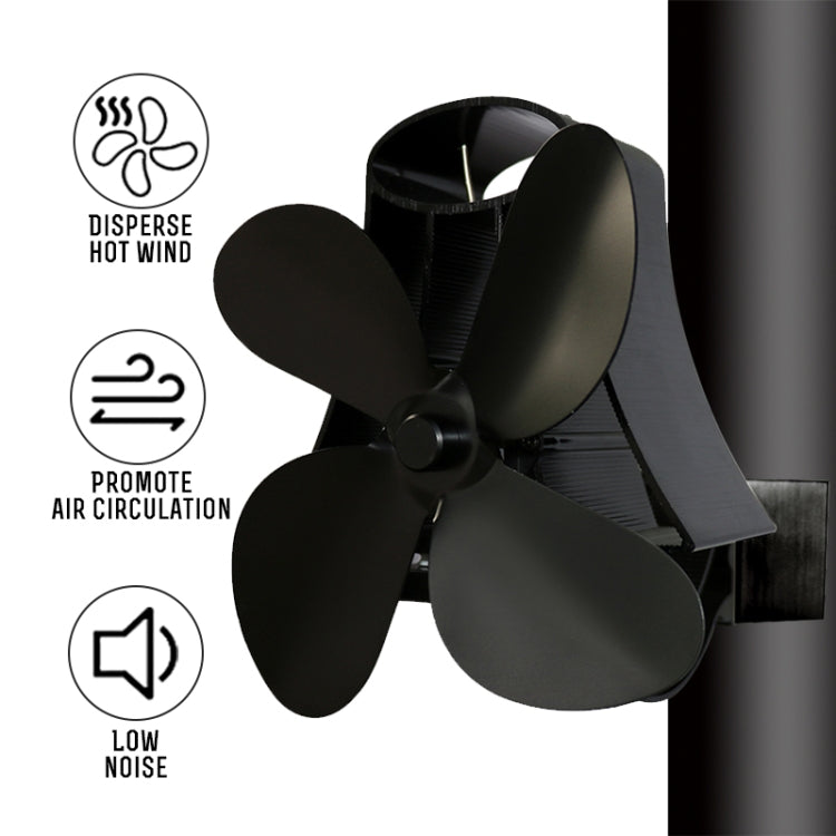 YL-105 4-Blade Aluminum Heat Powered Fireplace Stove Fan, YL-105(White), YL-105 (Black), YL-105 (Bronze), YL-105 (Grey), YL-105 (Gold), YL-105 (Rose Red), YL-105 (Silver) - HoMEdemic™ 