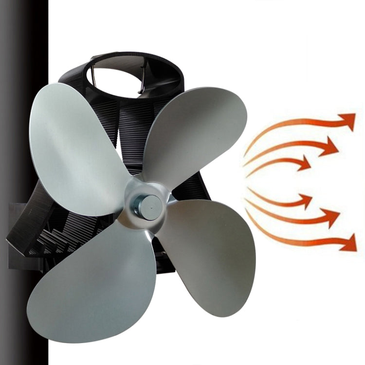 YL-105 4-Blade Aluminum Heat Powered Fireplace Stove Fan, YL-105(White), YL-105 (Black), YL-105 (Bronze), YL-105 (Grey), YL-105 (Gold), YL-105 (Rose Red), YL-105 (Silver) - HoMEdemic™ 