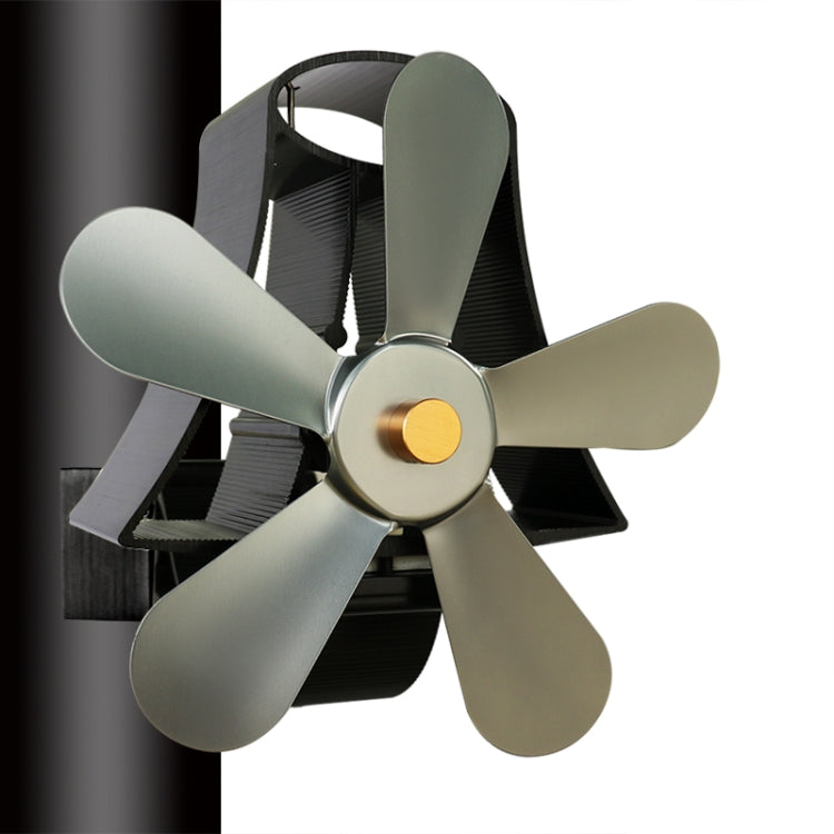 YL-106 5-Blade High Temperature Aluminum Heat Powered Fireplace Stove Fan, YL-106 (Grey), YL-106 (Gold), YL-106 (Rose Red), YL-106 (Silver), YL-106 (White), YL-106 (Black), YL-106 (Bronze) - HoMEdemic™ 
