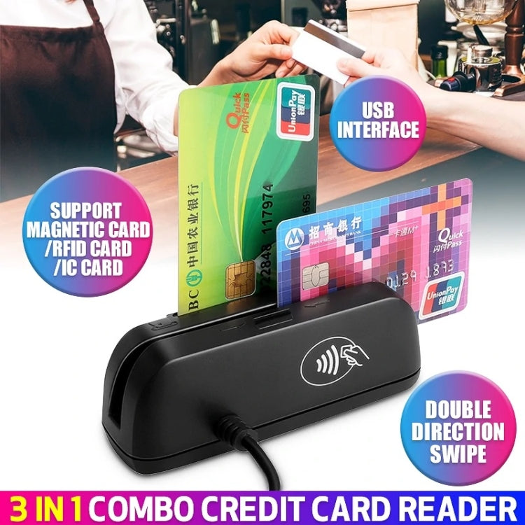 YL116U-3 3 in 1 IC Card Induction Magnetic Card Reader - HoMEdemic™ 