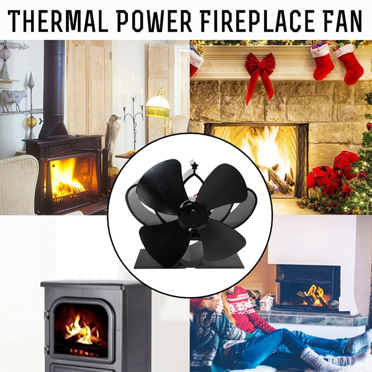 YL201 4-Blade High Temperature Metal Heat Powered Fireplace Stove Fan, YL201 (Black), YL201 (Bronze), YL201 (Grey), YL201 (Gold), YL201 (Rose Red), YL201 (Silver) - HoMEdemic™ 