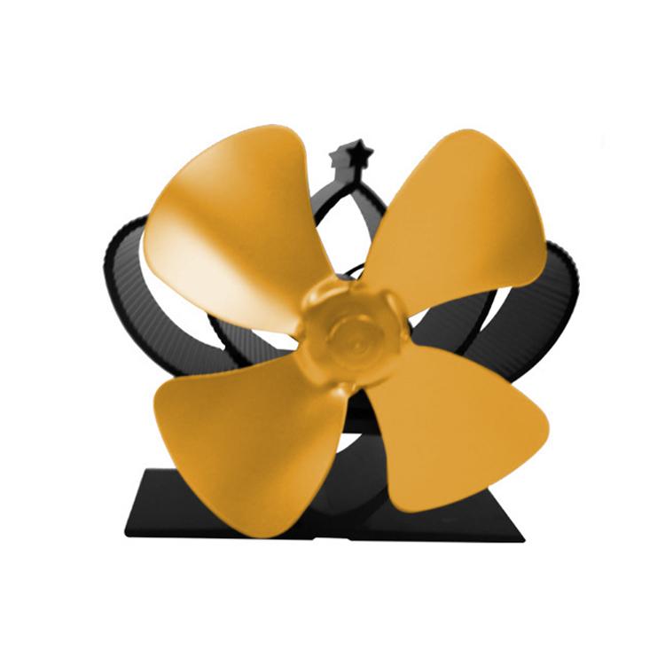 YL201 4-Blade High Temperature Metal Heat Powered Fireplace Stove Fan, YL201 (Gold), YL201 (Rose Red), YL201 (Silver), YL201 (Black), YL201 (Bronze), YL201 (Grey) - HoMEdemic™ 