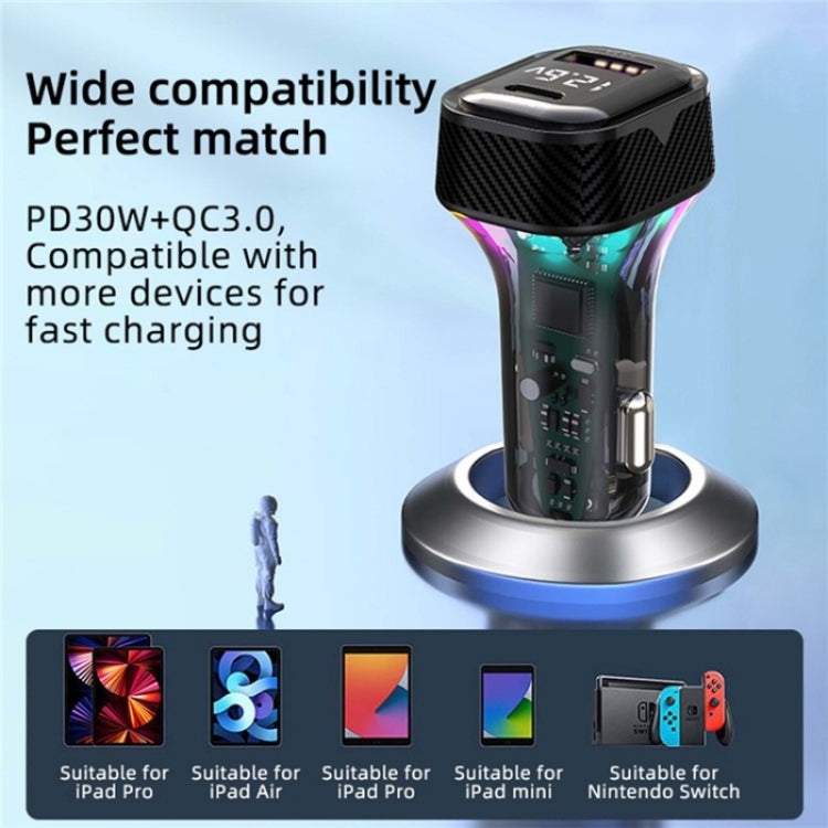 YQ6 PD 30W Fast Charging 2 x Type-C + 3 x USB Car Charger with 1.5m Extension Cable - HoMEdemic™ 