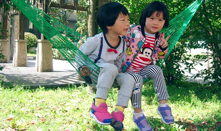 Outdoor Color Mesh Hammock, 2PCS Orange Section, 2PCS Green, 2PCS Dark Blue Section, 2PCS Red Section