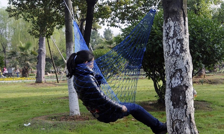 Outdoor Color Mesh Hammock, 2PCS Orange Section, 2PCS Green, 2PCS Dark Blue Section, 2PCS Red Section