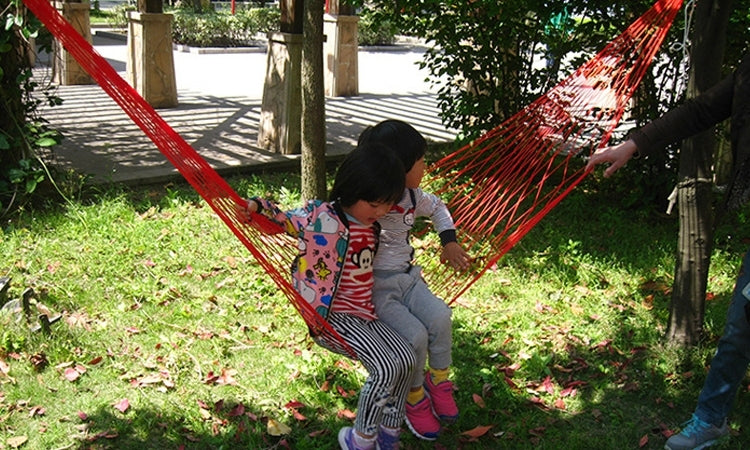 Outdoor Color Mesh Hammock, 2PCS Orange Section, 2PCS Green, 2PCS Dark Blue Section, 2PCS Red Section
