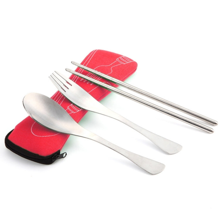 Three-Piece Outdoor Cutlery, Big Red, Light blue, Dark blue, Rose Red, Grass green, Fluorescent green, Orange, Purple - HoMEdemic™ 