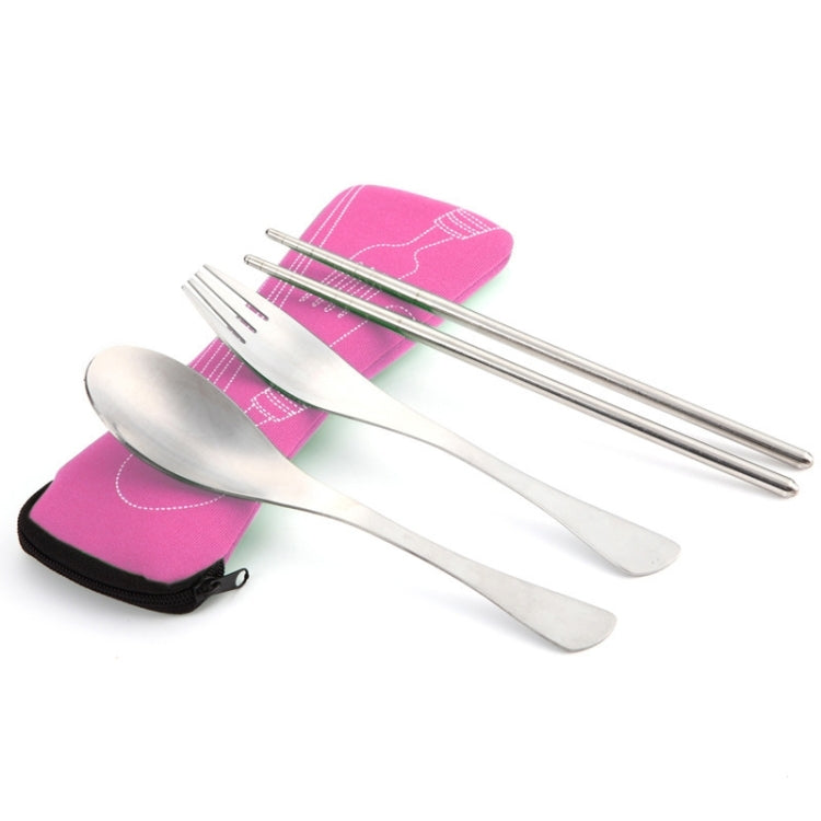 Three-Piece Outdoor Cutlery, Big Red, Light blue, Dark blue, Rose Red, Grass green, Fluorescent green, Orange, Purple - HoMEdemic™ 