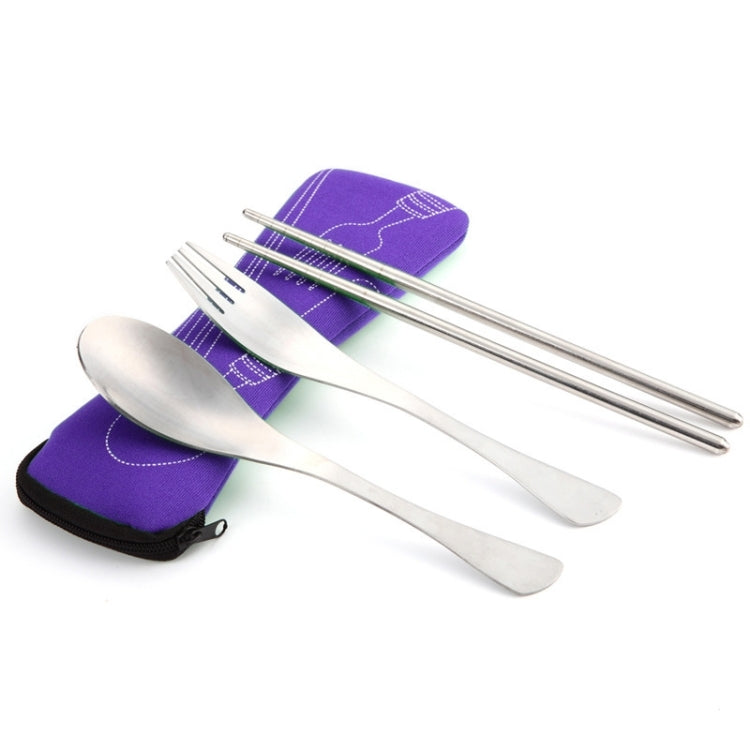 Three-Piece Outdoor Cutlery, Big Red, Light blue, Dark blue, Rose Red, Grass green, Fluorescent green, Orange, Purple - HoMEdemic™ 