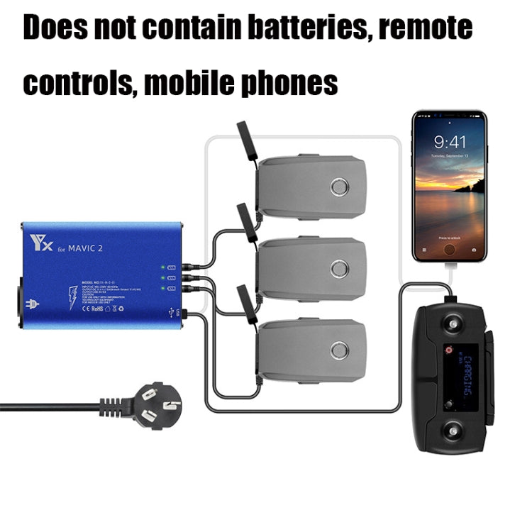 YX For DJI MAVIC 2  Aluminum Alloy Charger with Switch, Plug Type:US Plug - HoMEdemic™ 