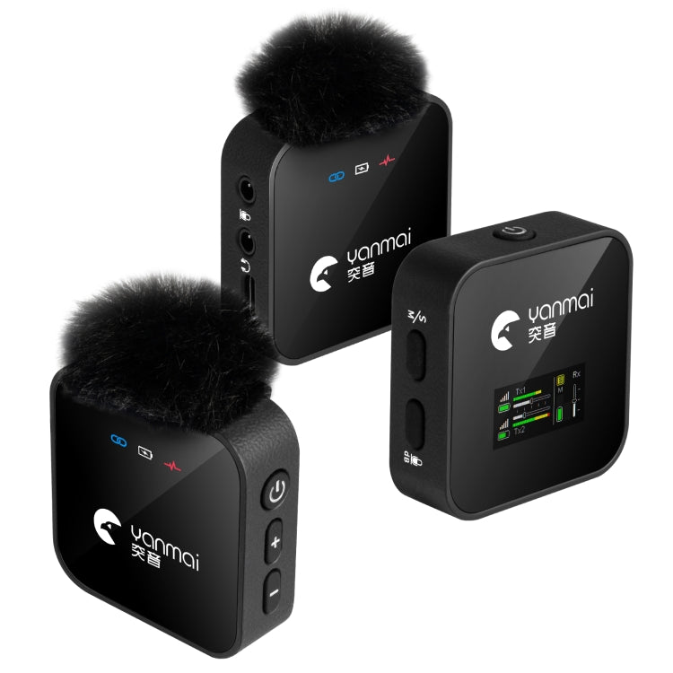 Yanmai GF525 2 in 1 Broadcast 2.4G Wireless Lavalier Microphone Mini Clip-on Mic with LED Display - HoMEdemic™ 