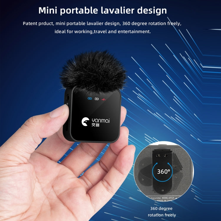 Yanmai GF525 2 in 1 Broadcast 2.4G Wireless Lavalier Microphone Mini Clip-on Mic with LED Display - HoMEdemic™ 