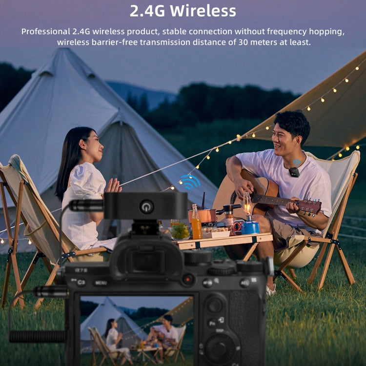 Yanmai GF525 2 in 1 Broadcast 2.4G Wireless Lavalier Microphone Mini Clip-on Mic with LED Display - HoMEdemic™ 