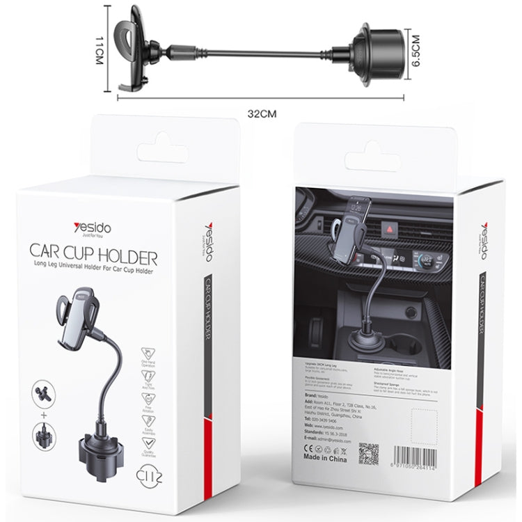 Yesido C112 Universal Car Water Cup Holder Telescopic Hose Phone Holder(Black) - HoMEdemic™ 
