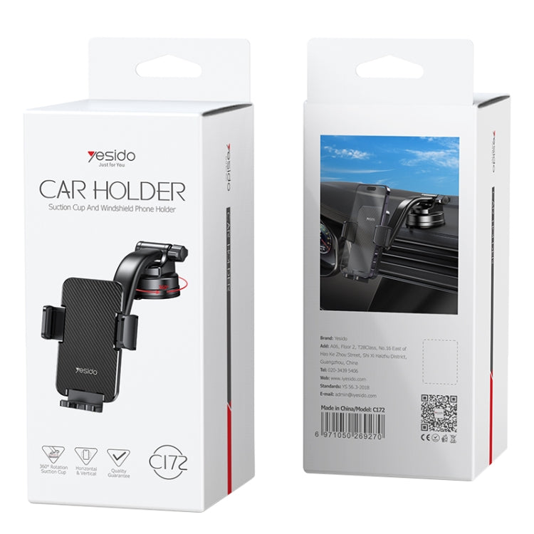 Yesido C172 Suction Cup Type Bending Arm Car Phone Holder (Black) - HoMEdemic™ 