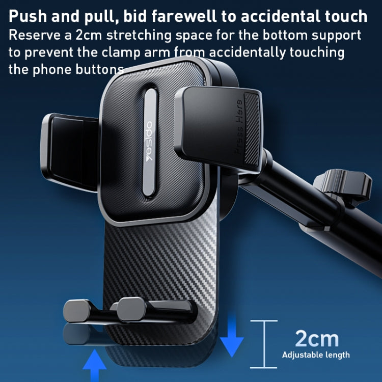 Yesido C174 Suction Cup Type Telescopic Car Phone Holder (Black) - HoMEdemic™ 