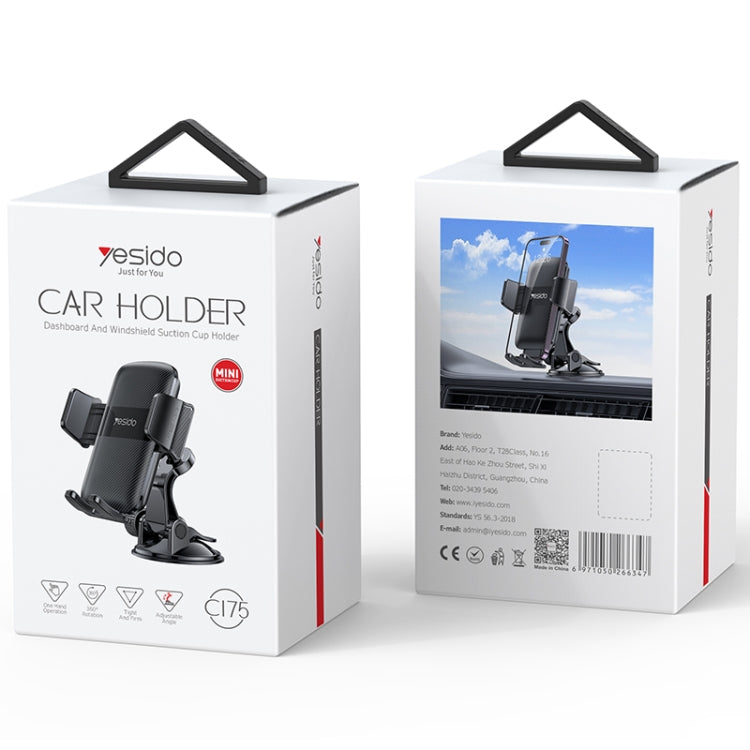 Yesido C175 Mini Suction Cup Type Mechanical Phone Clip Car Holder - HoMEdemic™ 