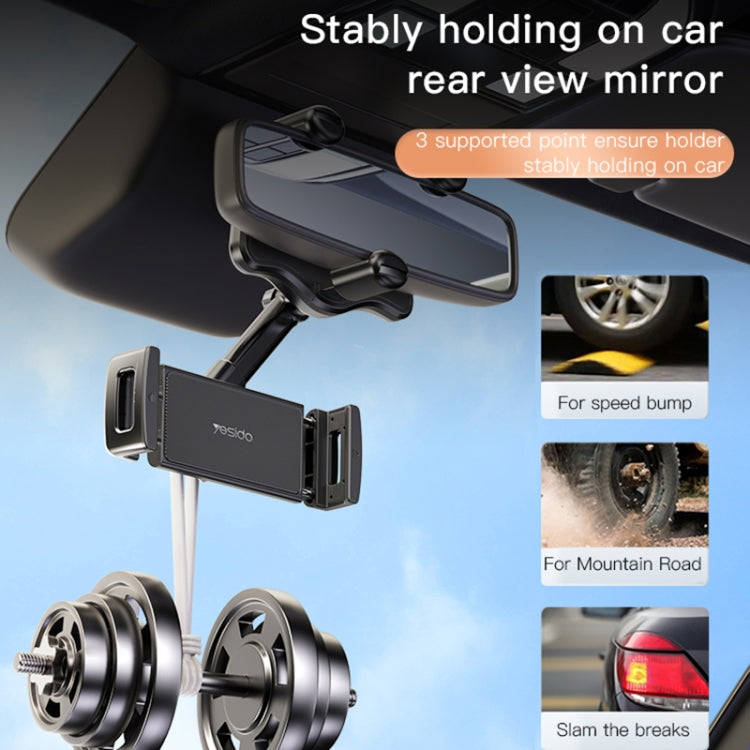 Yesido C196 Car Rearview Mirror Using Phone Holder(Black) - HoMEdemic™ 