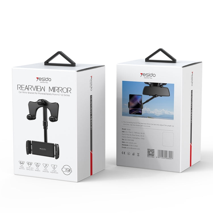 Yesido C196 Car Rearview Mirror Using Phone Holder(Black) - HoMEdemic™ 