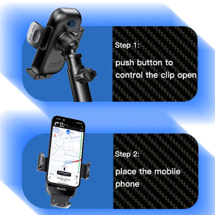 Yesido C197 15W 2 in 1 Suction Cup Type Wireless Charging Car Holder Set (Black) - HoMEdemic™ 