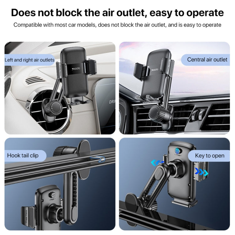 Yesido C242 Adjustable Car Air Vent Mechanical Phone Clip Holder - HoMEdemic™ 