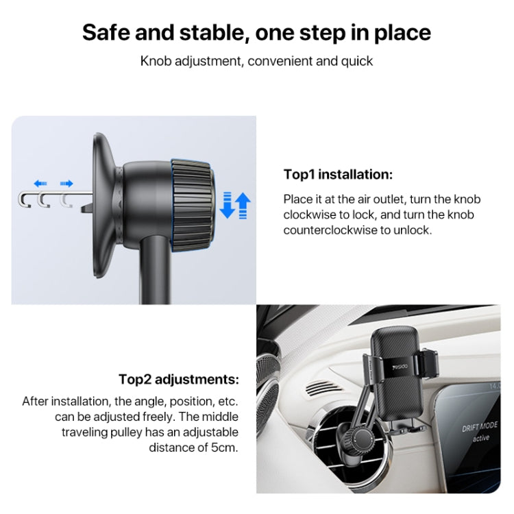Yesido C242 Adjustable Car Air Vent Mechanical Phone Clip Holder - HoMEdemic™ 
