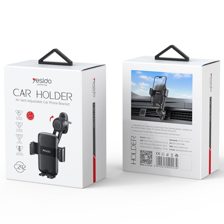Yesido C242 Adjustable Car Air Vent Mechanical Phone Clip Holder - HoMEdemic™ 