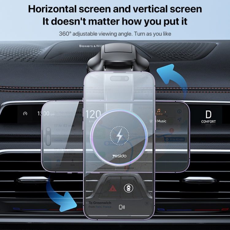 Yesido C292 15W Magnetic Suction Wireless Charging Car Holder - HoMEdemic™ 
