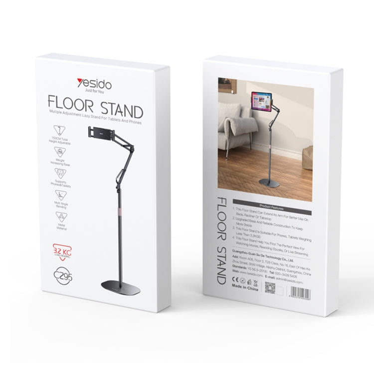 Yesido C295 Aluminum Alloy Floor Stand For Tablets/Phones(Black) - HoMEdemic™ 