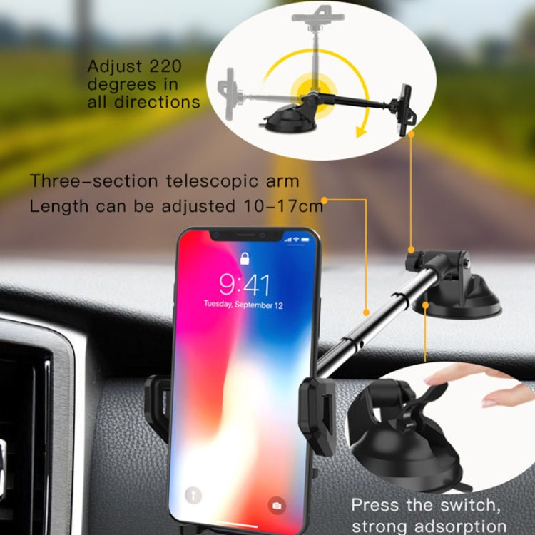 Yesido C40 Car Foldable 360 Degree Rotation Automatic Clip Phone Holder(Black) - HoMEdemic™ 