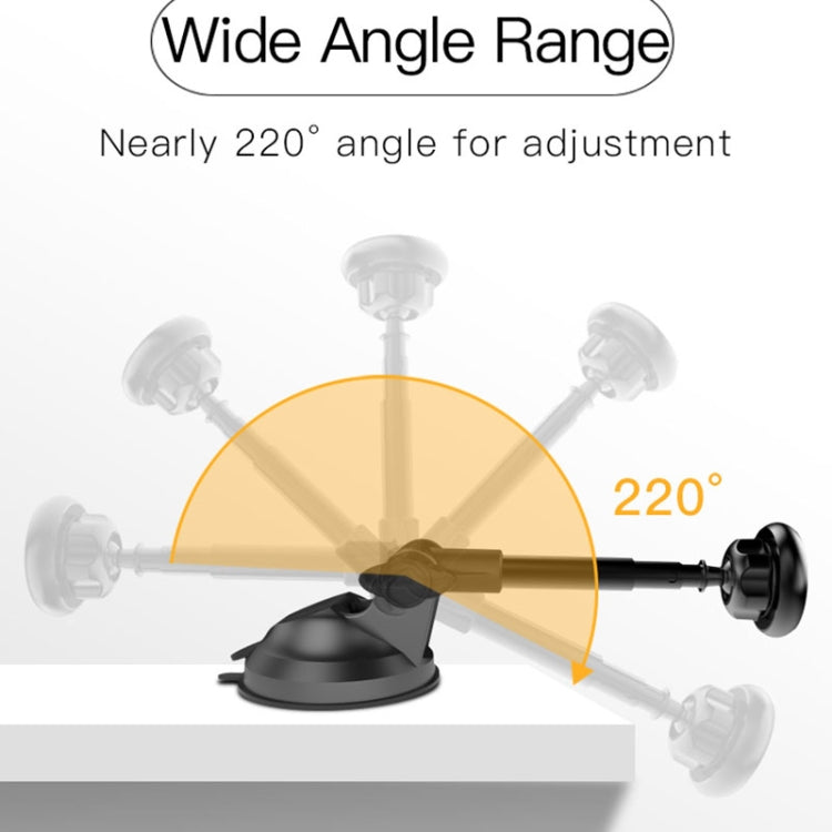 Yesido C41 Car Windshield Telescopic Suction Cup Magnetic Phone Holder(Black) - HoMEdemic™ 
