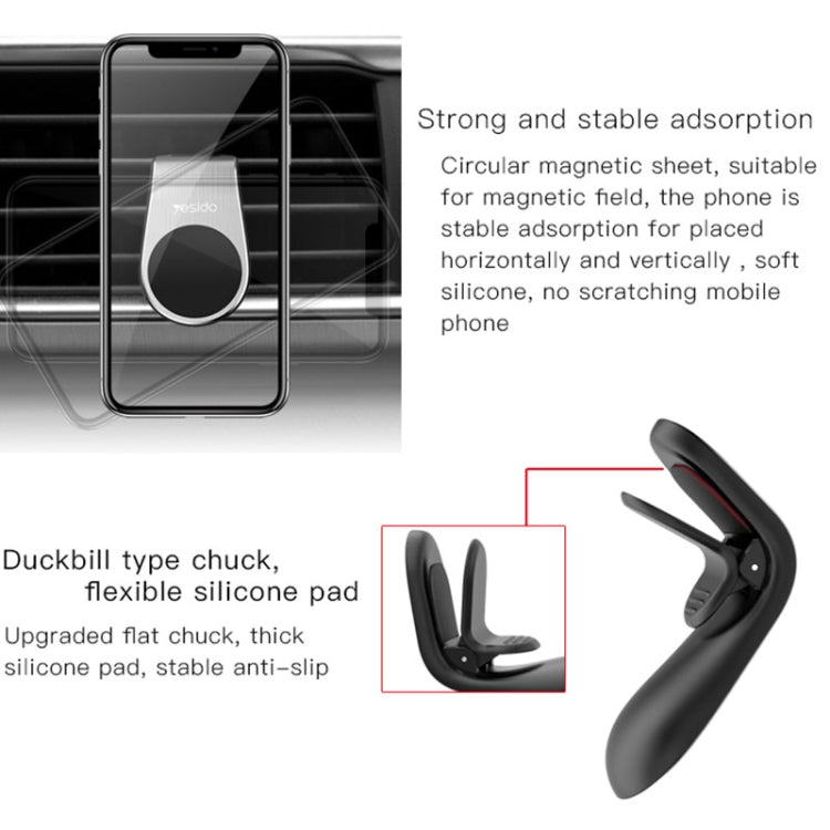 Yesido C64 Car Air Vent Strong Magnetic Phone Holder(Black) - HoMEdemic™ 
