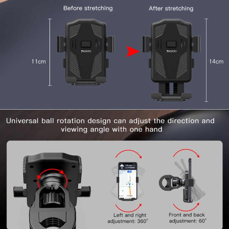 Yesido C94 Bicycle / Motorcycle Elastic Clip Phone Navigation Bracket(Black) - HoMEdemic™ 