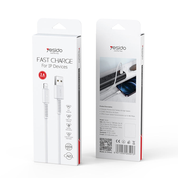 Yesido CA120L 2A USB to 8 Pin Fast Charging Data Cable, Length:1m - HoMEdemic™ 