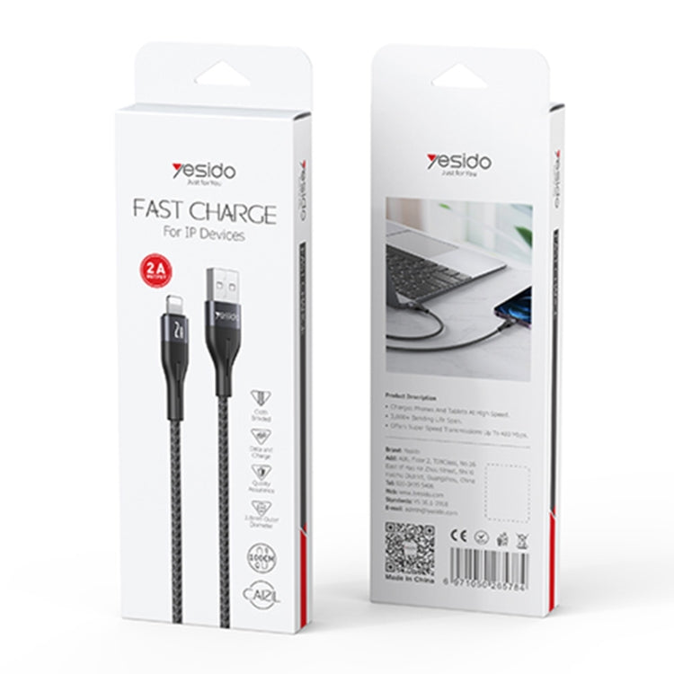 Yesido CA121L 2A USB to 8 Pin Fast Charging Data Cable, Length:1m - HoMEdemic™ 