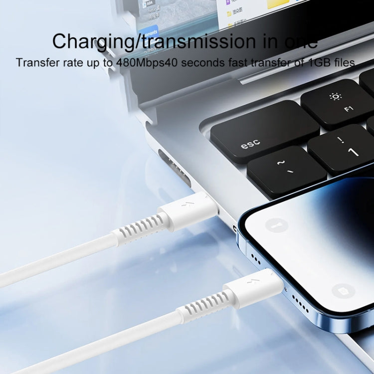 Yesido CA153 PD 20W USB-C / Type-C to 8 Pin Charging Data Cable, Length: 1m(White) - HoMEdemic™ 