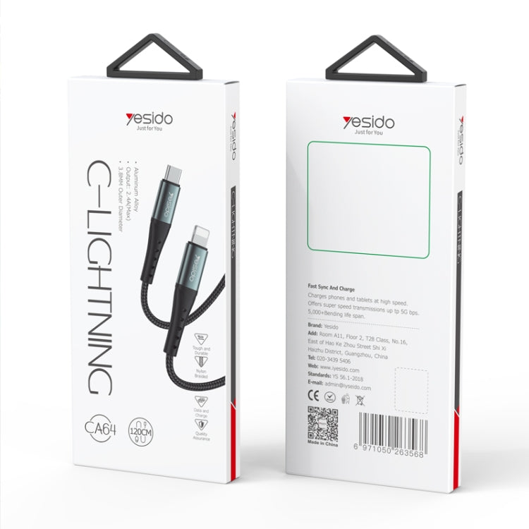 Yesido CA64 2.4A USB-C / Type-C to 8 Pin Charging Cable, Length: 1.2m - HoMEdemic™ 