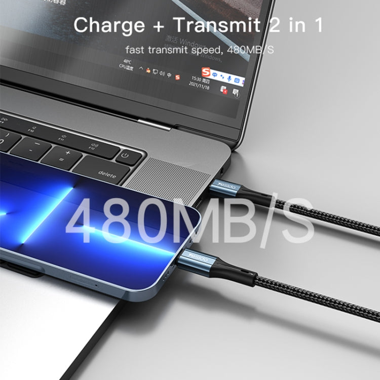 Yesido CA95 3A 20W USB-C / Type-C to 8 Pin Fast Charging Cable, Length: 1.2m - HoMEdemic™ 