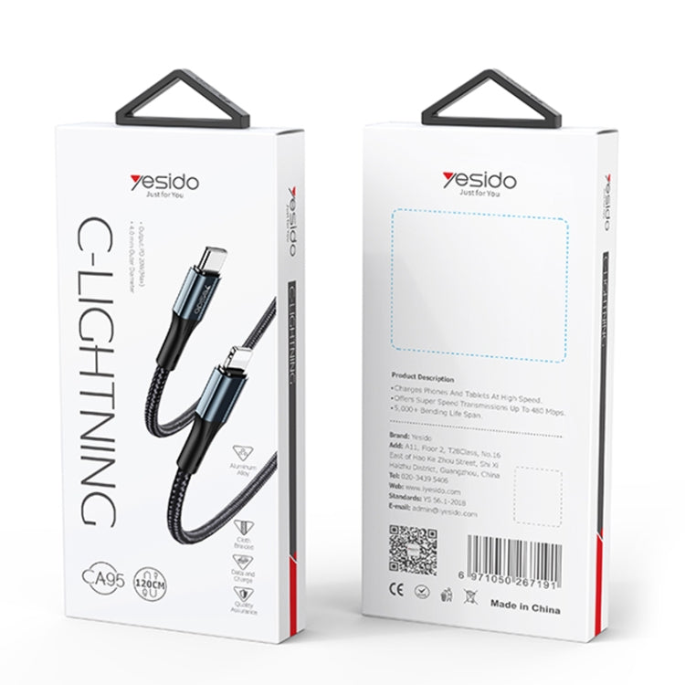 Yesido CA95 3A 20W USB-C / Type-C to 8 Pin Fast Charging Cable, Length: 1.2m - HoMEdemic™ 