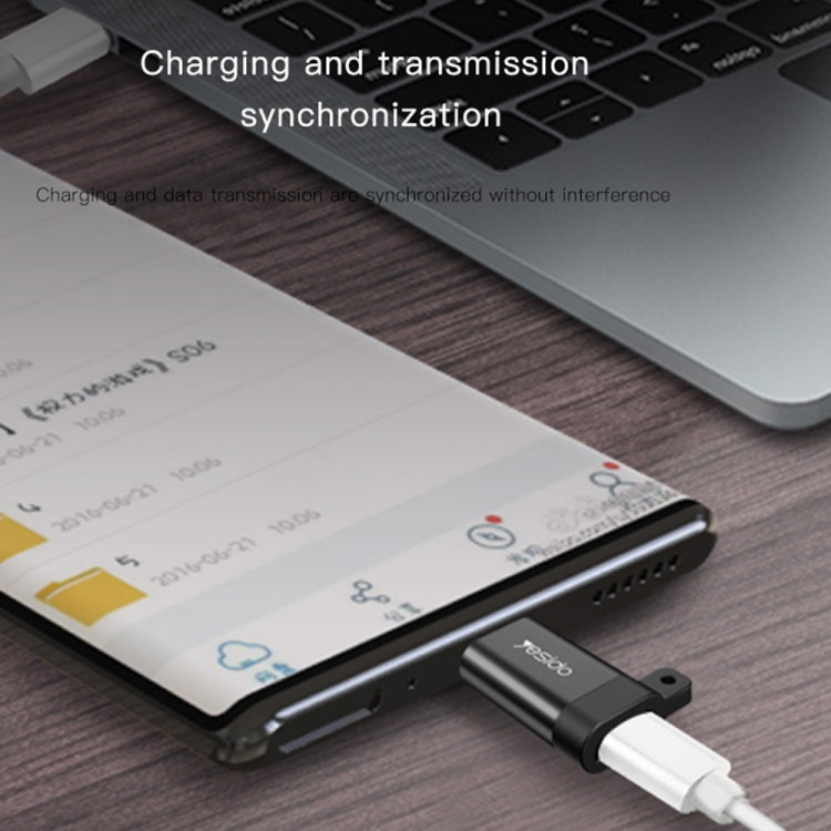 Yesido GS04 Type-C to Micro USB Mini Connector Adapter with Keychain(Black) - HoMEdemic™ 