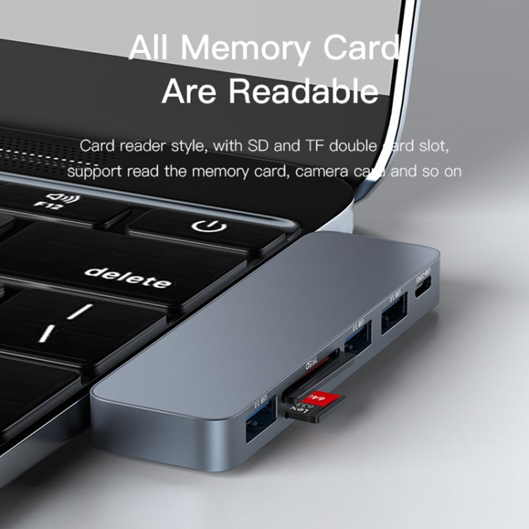 Yesido HB10 6 in 1 USB-C / Type-C Ports Multifunctional Docking Station HUB Adapter - HoMEdemic™ 