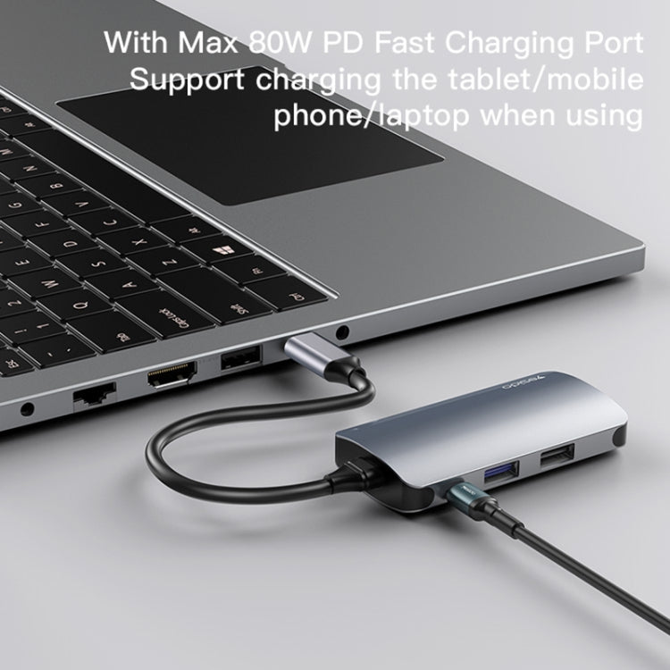 Yesido HB15 6 in 1 USB-C / Type-C Ports Multifunctional Docking Station HUB Adapter - HoMEdemic™ 
