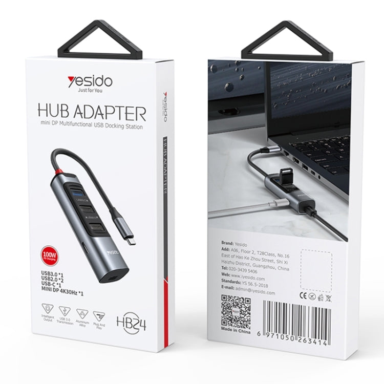 Yesido HB24 5 in 1 USB-C / Type-C Multifunction Docking Station HUB Adapter - HoMEdemic™ 