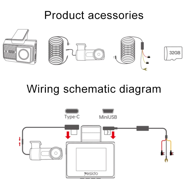 Yesido KM15 4K Dual Dash Camera Driving Recorder - HoMEdemic™ 