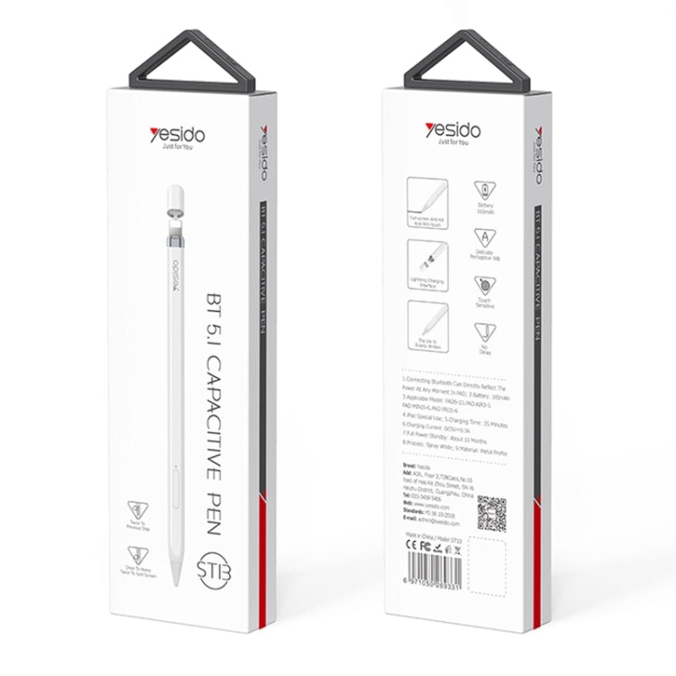 Yesido ST13 8 Pin Interface Multi-function Bluetooth Wireless Stylus Pen Capacitive Pencil for iPad (White) - HoMEdemic™ 